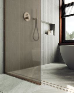 Душевая перегородка MaybahGlass MGD-697-2у 79см бронза